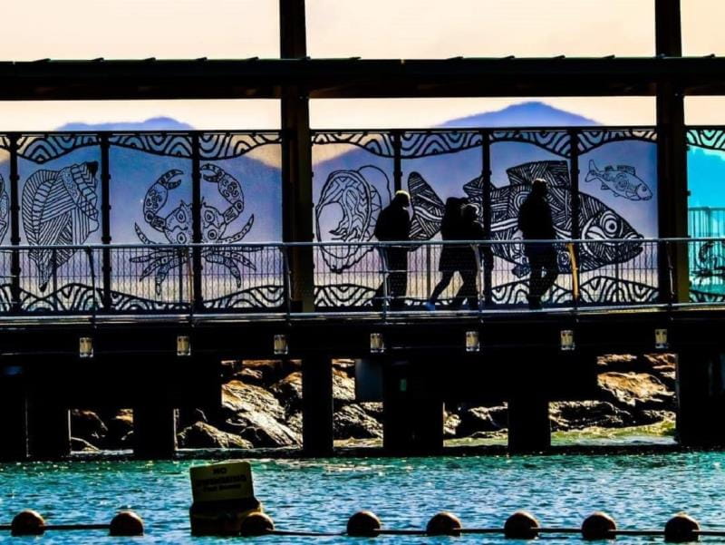 Wadawurrung art on the Portarlington Pier walkway