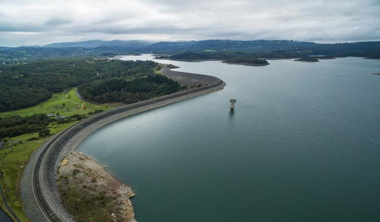 Aerial view of Cardinia Reservoir