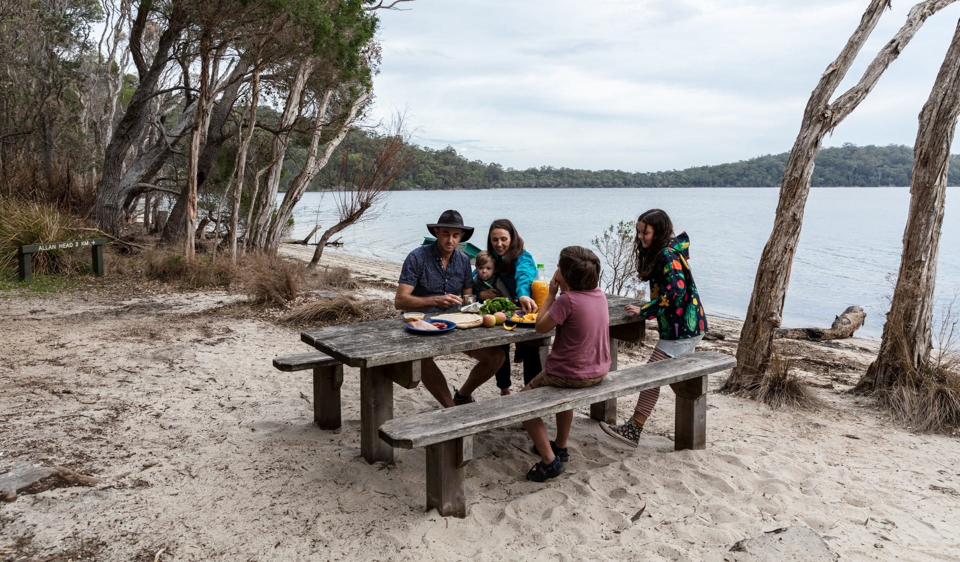 Picnic, Cemetery Bight, Mallacoota Inlet, Croajingolong National Park 