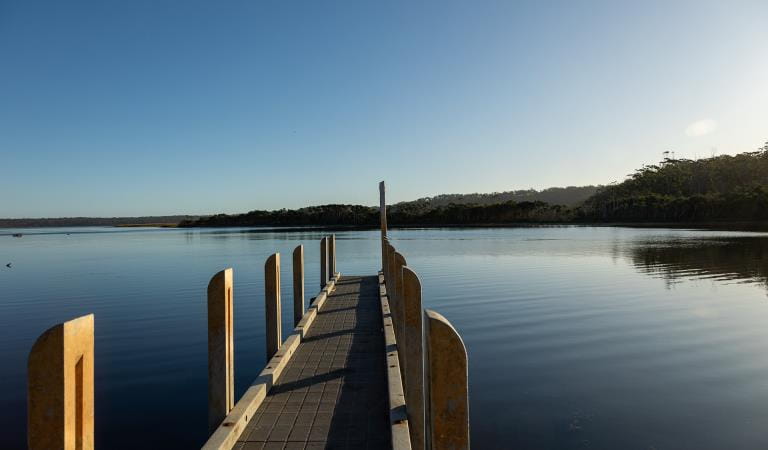 The jetty at Tamboon Inlet from Peachtree Creek Campground at Croajingolong National Park
