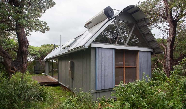 The entrance of a cabin in Tidal River at Wilsons Promontory National Park 