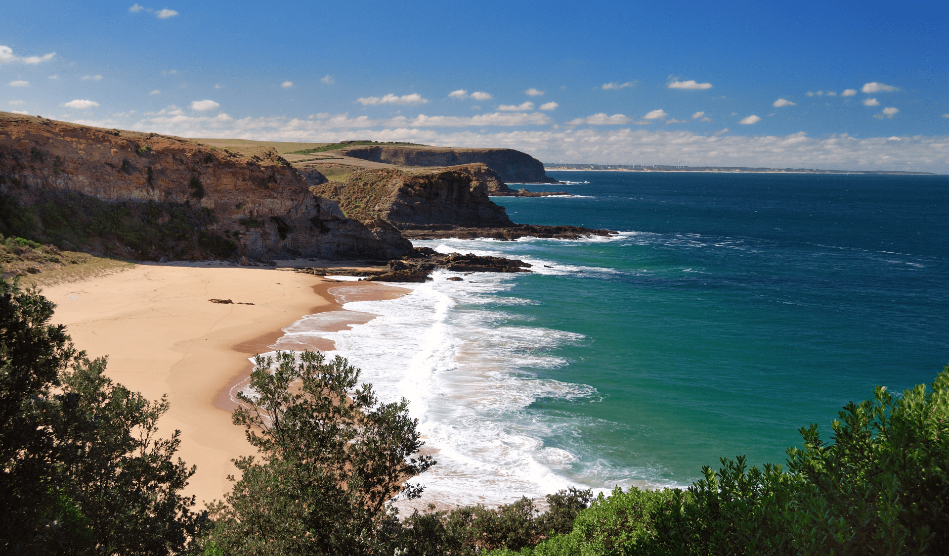 View across the ocean from the George Bass Coastal Walk, Yallock Bulluk Marine and Coastal Park