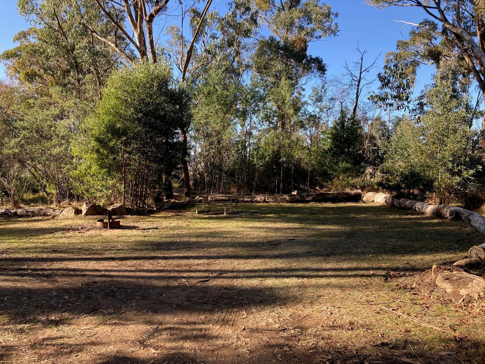 Remote campground at Bluff Falls in Burrowa-Pine Mountain National Park