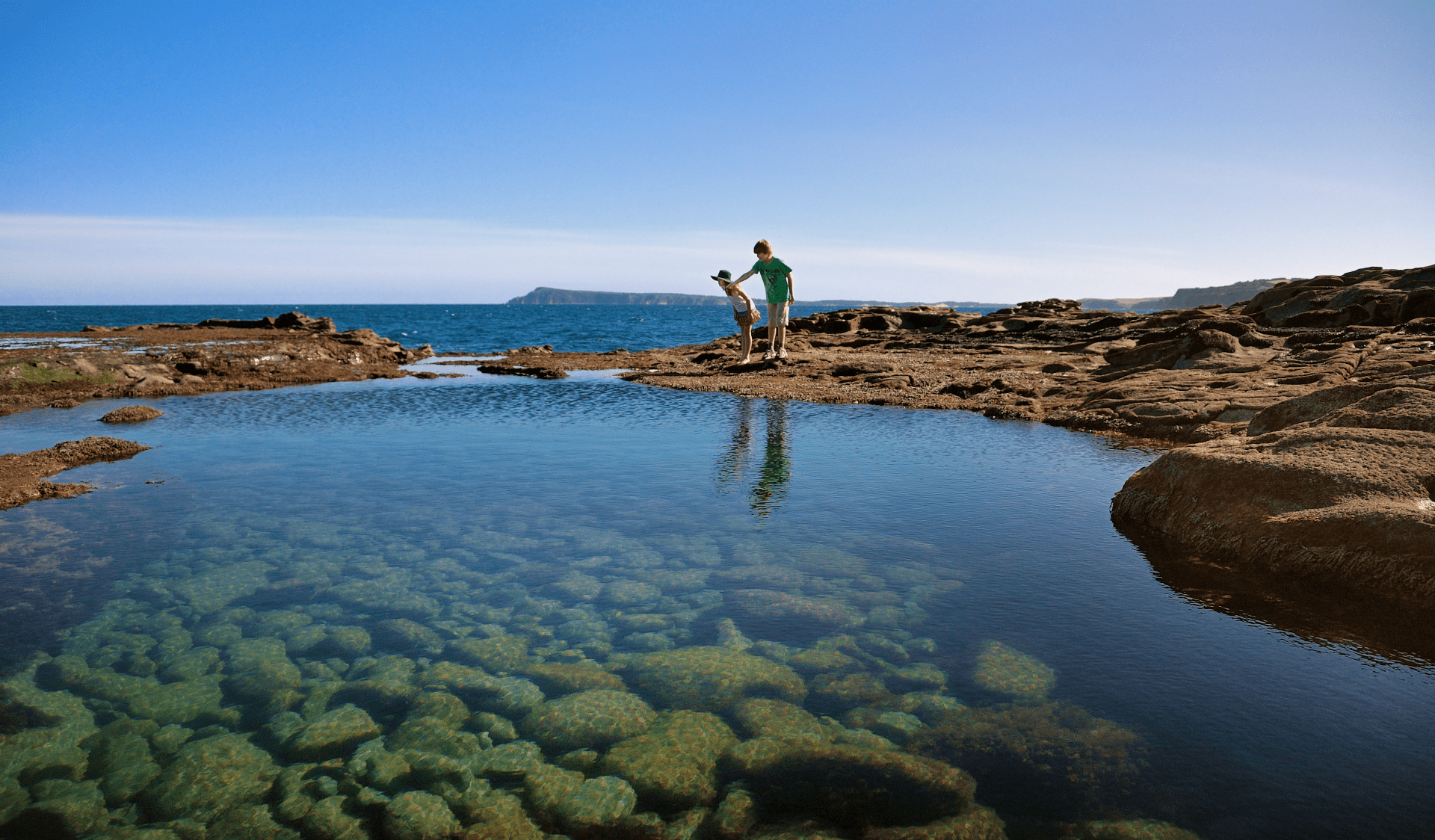 Kids rockpooling at Yallock Bulluk Marine and Coastal Park