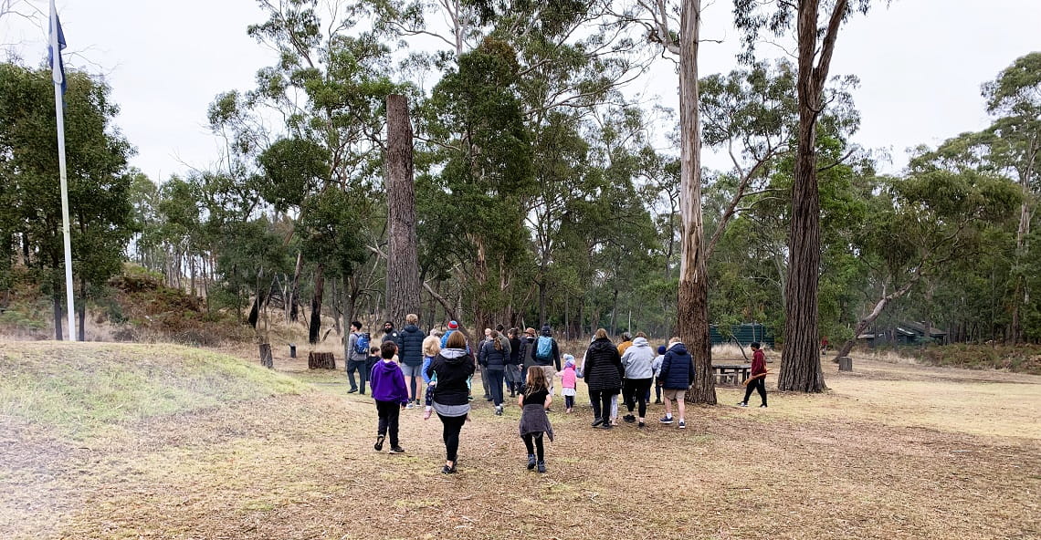 Junior Rangers walk through Budj Bim National Park 