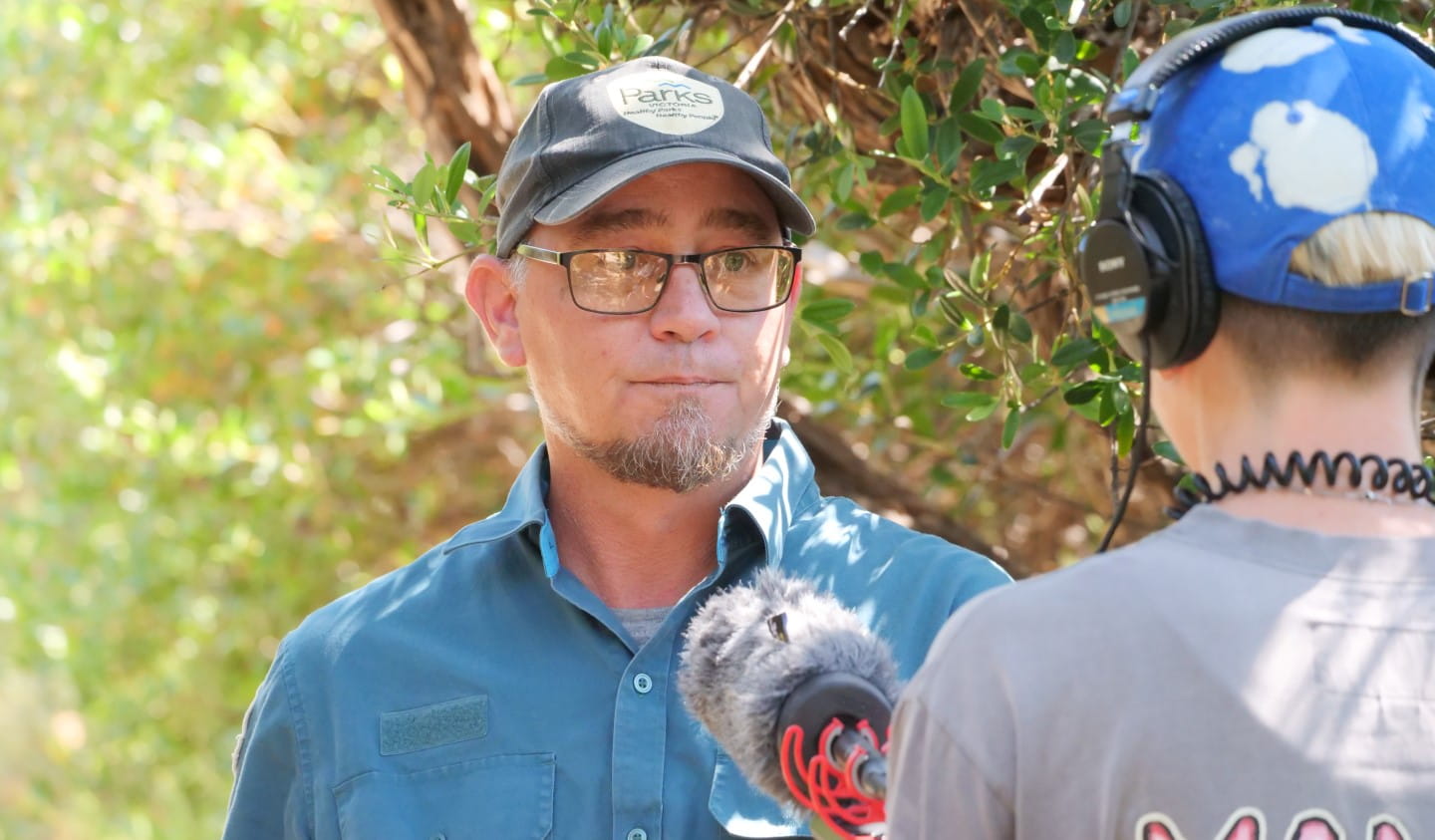 Clinton Morton being interviewed for Closer to Nature