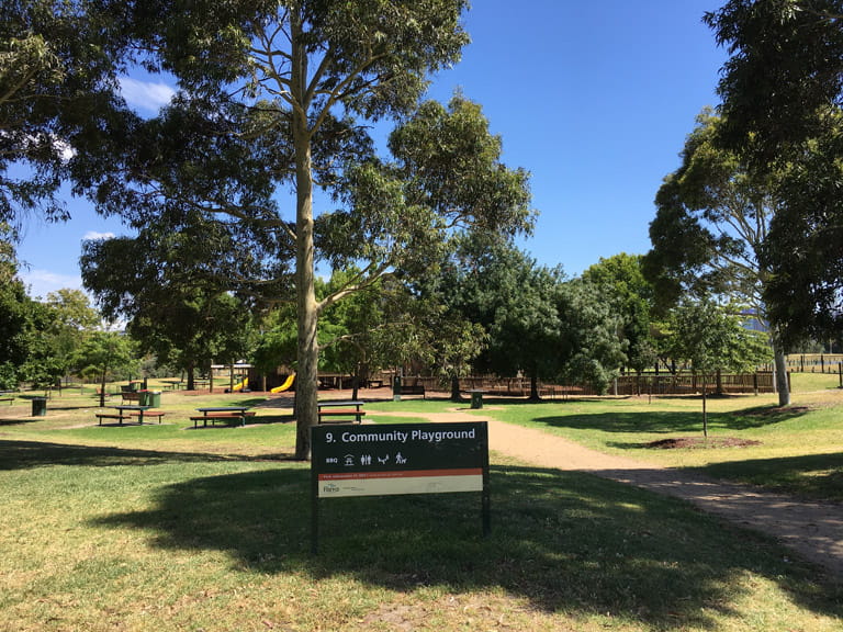 Albert Park community playground path from carpark