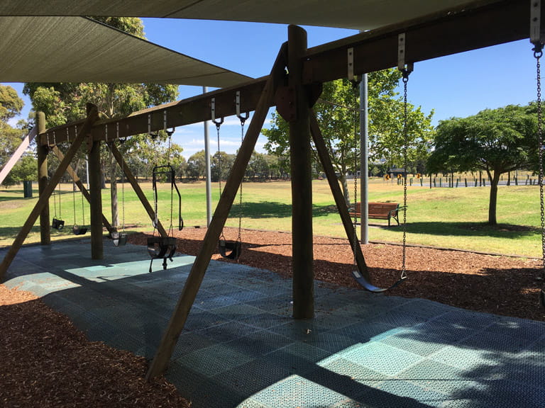 Swings at the Albert Park community playground