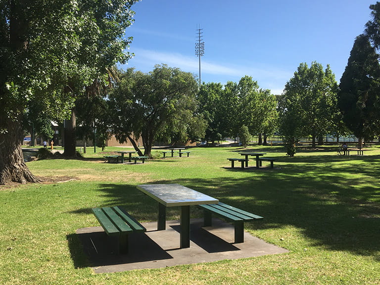 Picnic tables at Swan Picnic Area