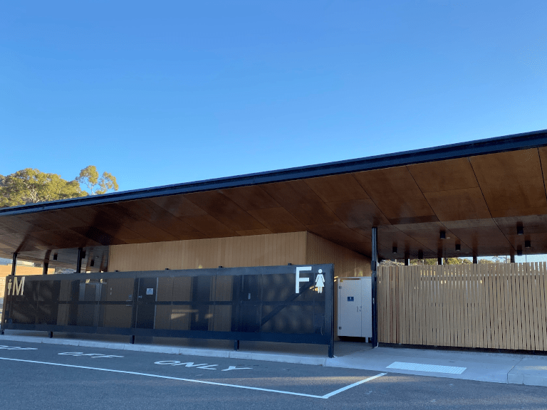 The carpark toilets at the Base Station of Arthurs Seat