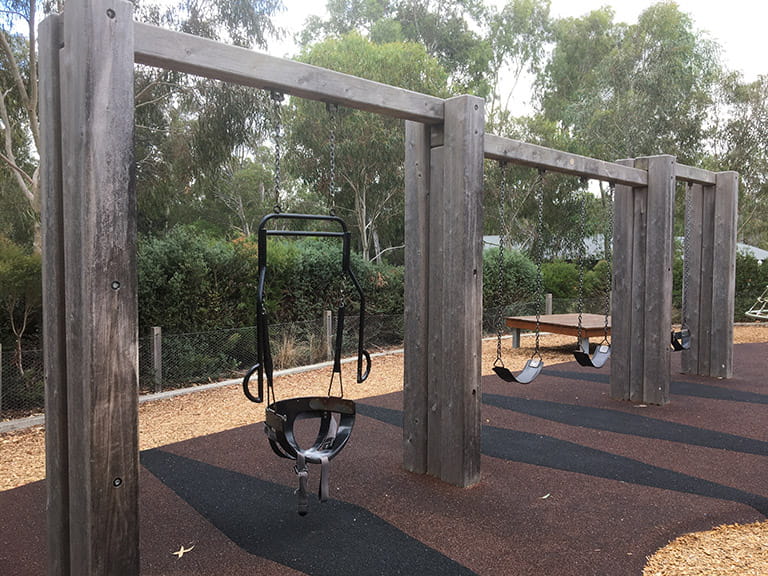 Brimbank Park all abilities playscape swings