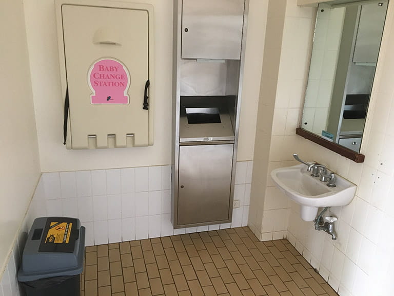 The vanity in the accessible toilet at the cafe at Brimbank Park