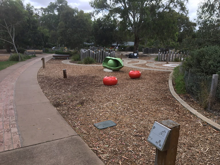 Path to the all abilities playscape at Brimbank Park