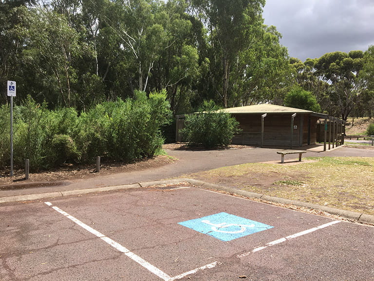 Brimbank Park Picnic Area B disabled parking near the toilets