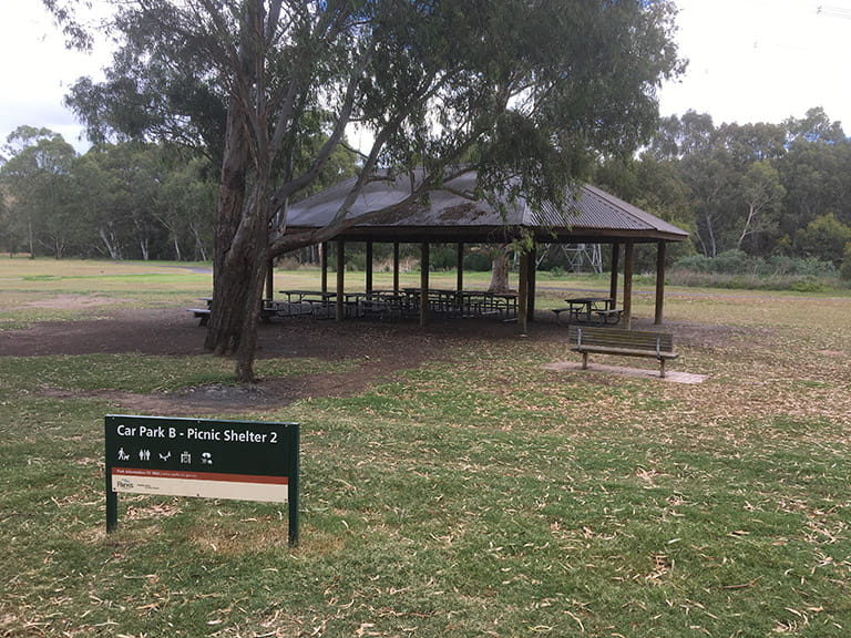 Shelter 2 at carpark B at Brimbank Park Picnic Area B 