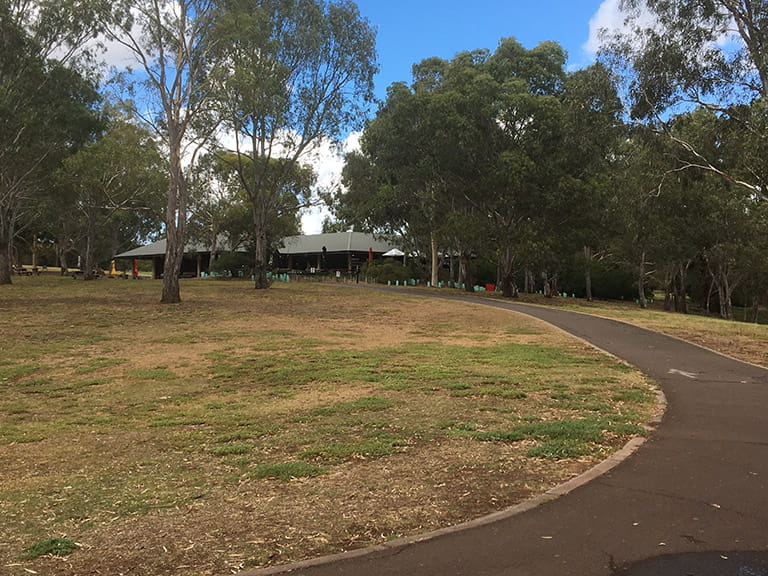 Brimbank Park sealed path from the river trail to the cafe