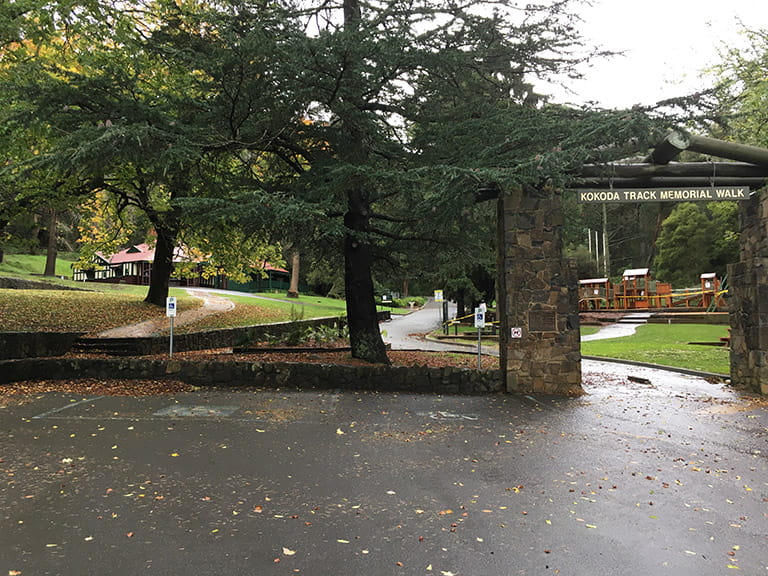 Disabled parking bays at top of carpark adjacent Kokoda Track Memorial Walk entrance