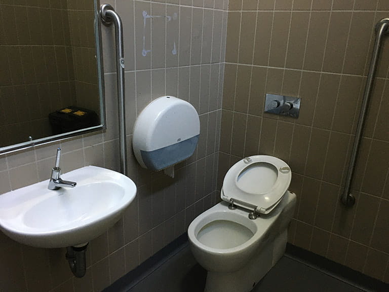 Interior of unisex accessible toilet near the coach parking area at Grants Picnic Ground
