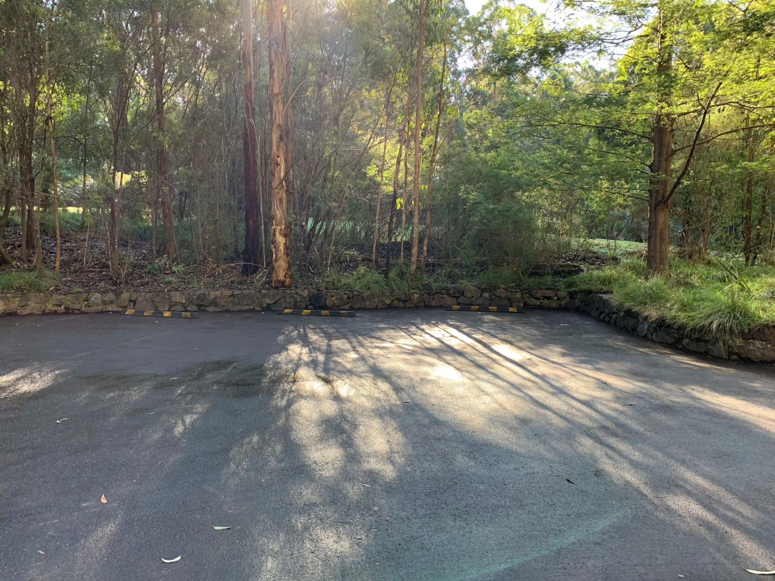 Disabled parking bay with worn markings