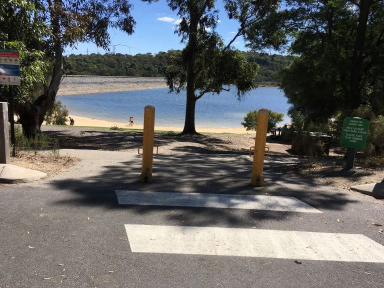 Connecting access path from disabled parking bays to the Beach Picnic Area at Lysterfield Park.