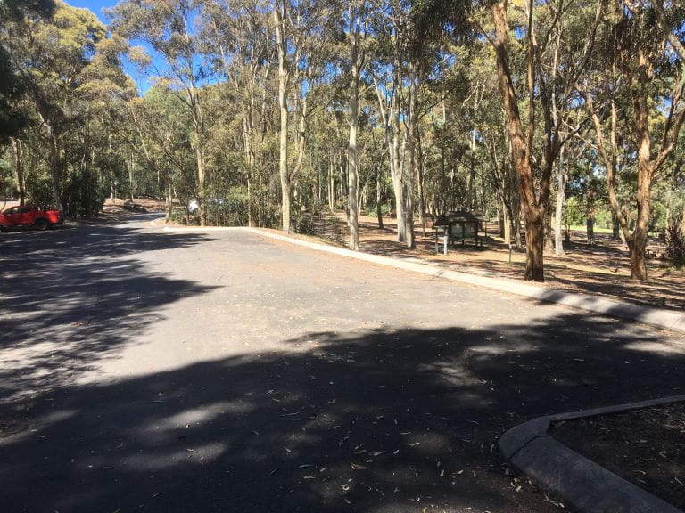 Spotted Gum car park at Lysterfield Park.