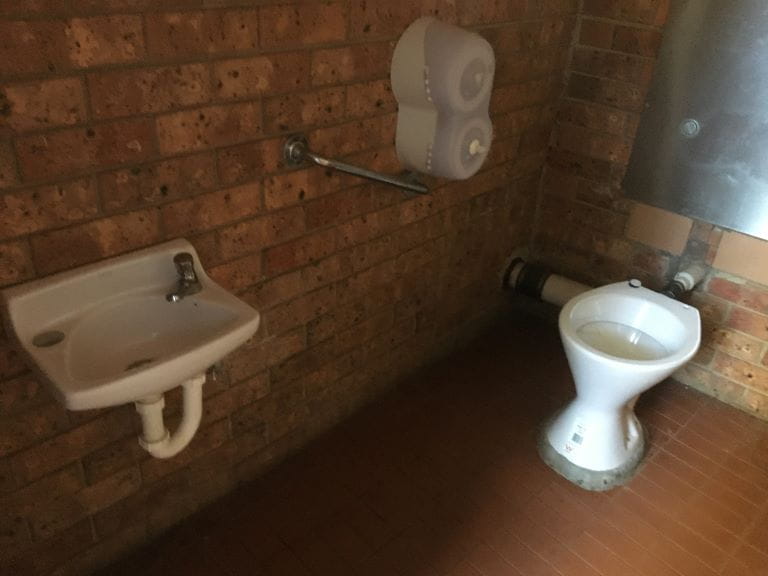 Interior of Spotted Gum toilet block at Lysterfield Park.