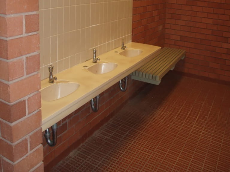 Vanity basins at Henderson's toilet block