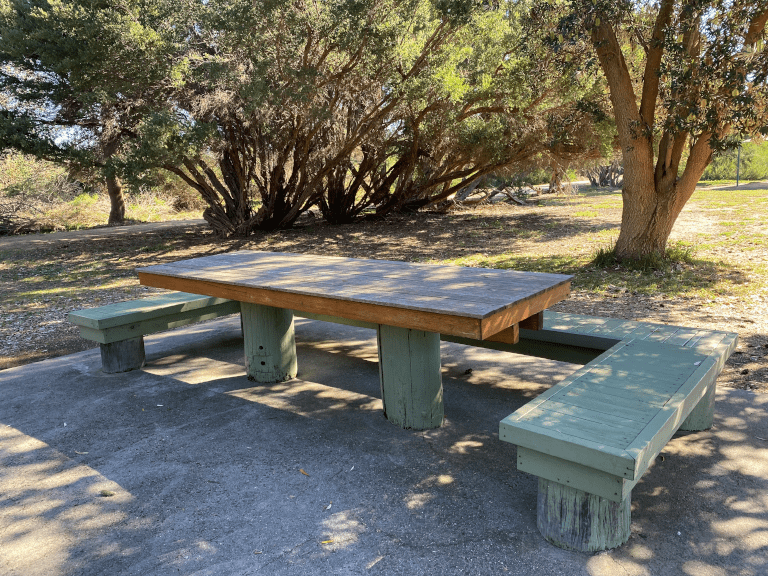 Wheelchair accessible picnic table in Point Cook Coastal Park