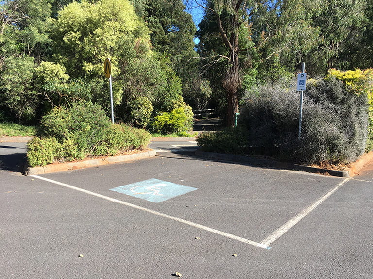 Disabled parking bay at Lower Picnic Ground