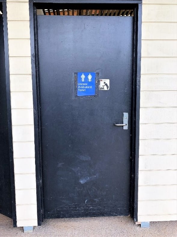 Unisex ambulant toilet entrance