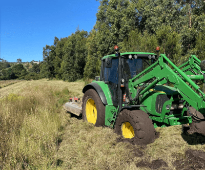 Tractor bogged while slashing grass at Lysterfield Park