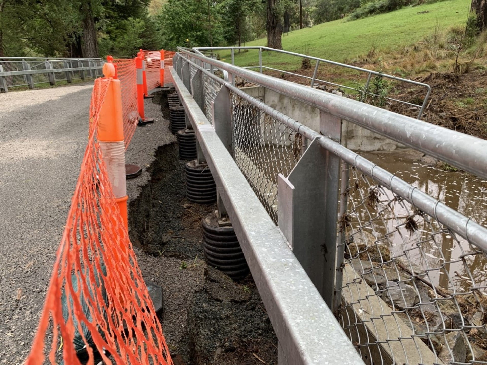 Buchan Caves Reserve bridge damaged by flood in December 2023