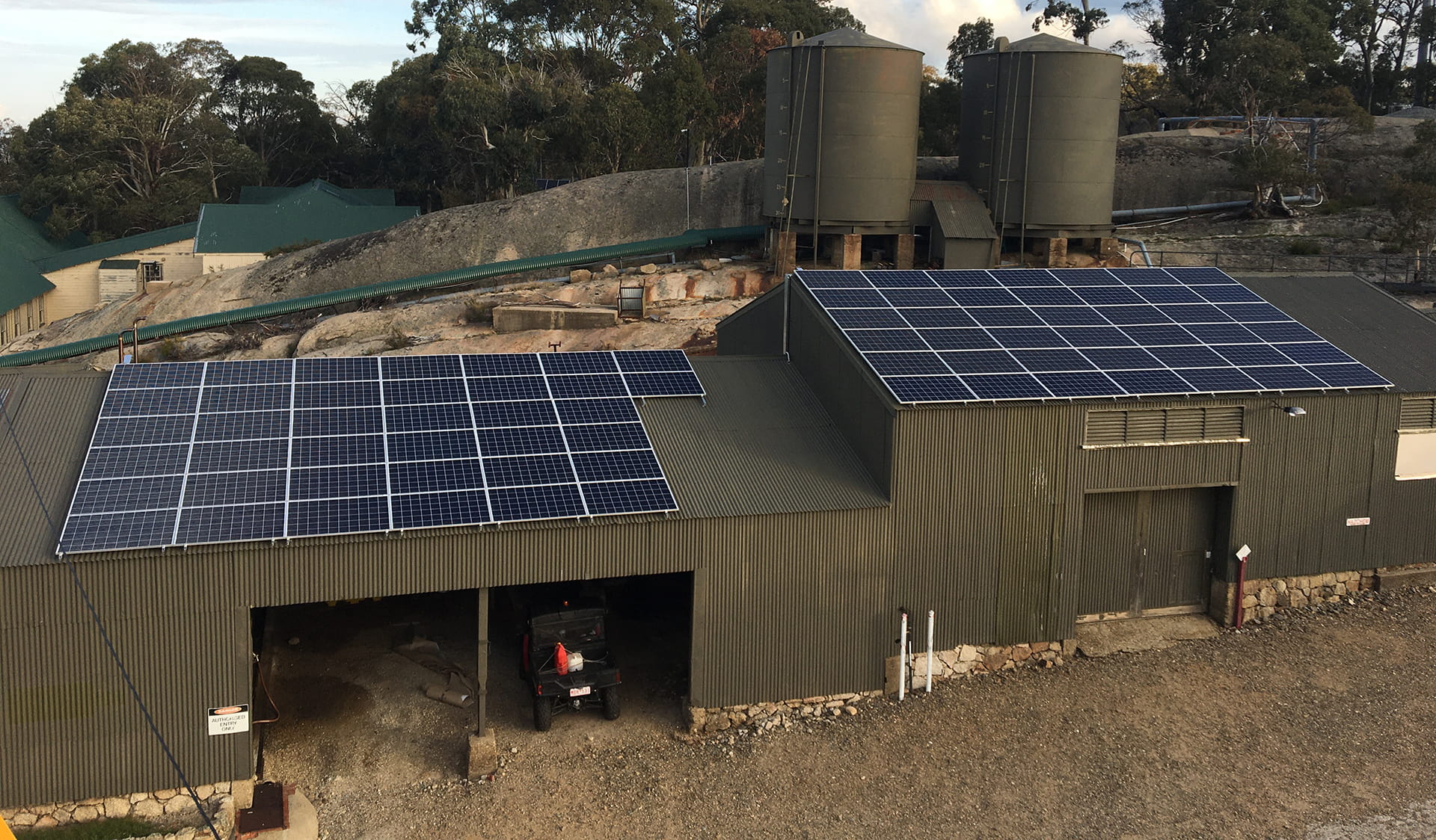 Maintenance works at Mount Buffalo Chalet - new solar system, installed 2019.
