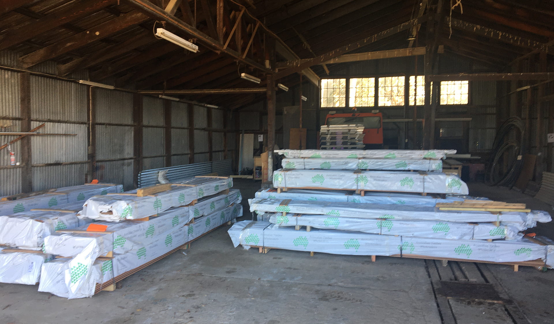 Maintenance works at Mount Buffalo Chalet - new weatherboards arrived for re-cladding work, 20 April 2020.