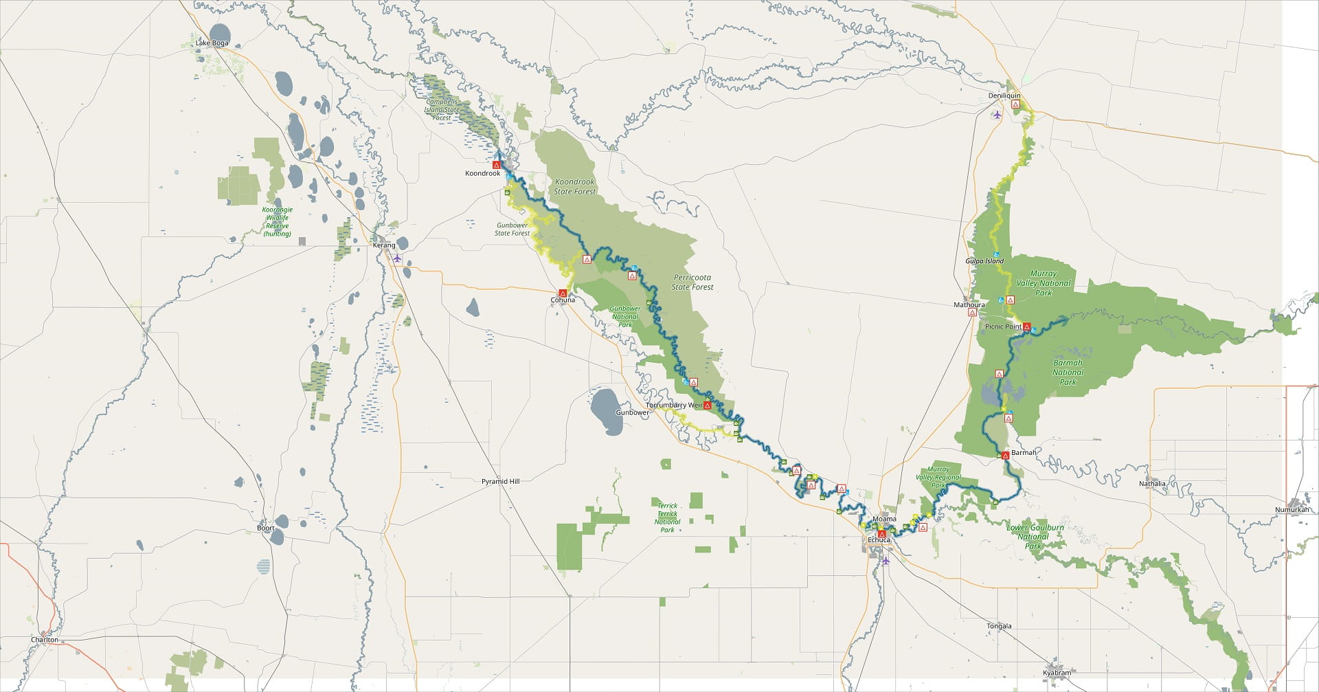 Murray River Adventure Trail Stage One map