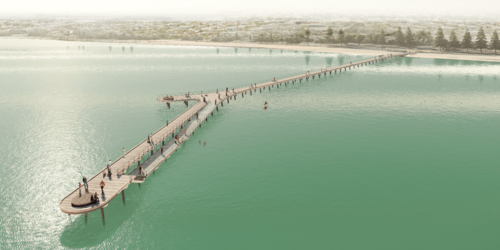 Altona Pier looking towards Altona Foreshore, schematic design