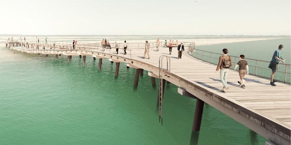 Altona Pier, lower landing and pier head, schematic designs