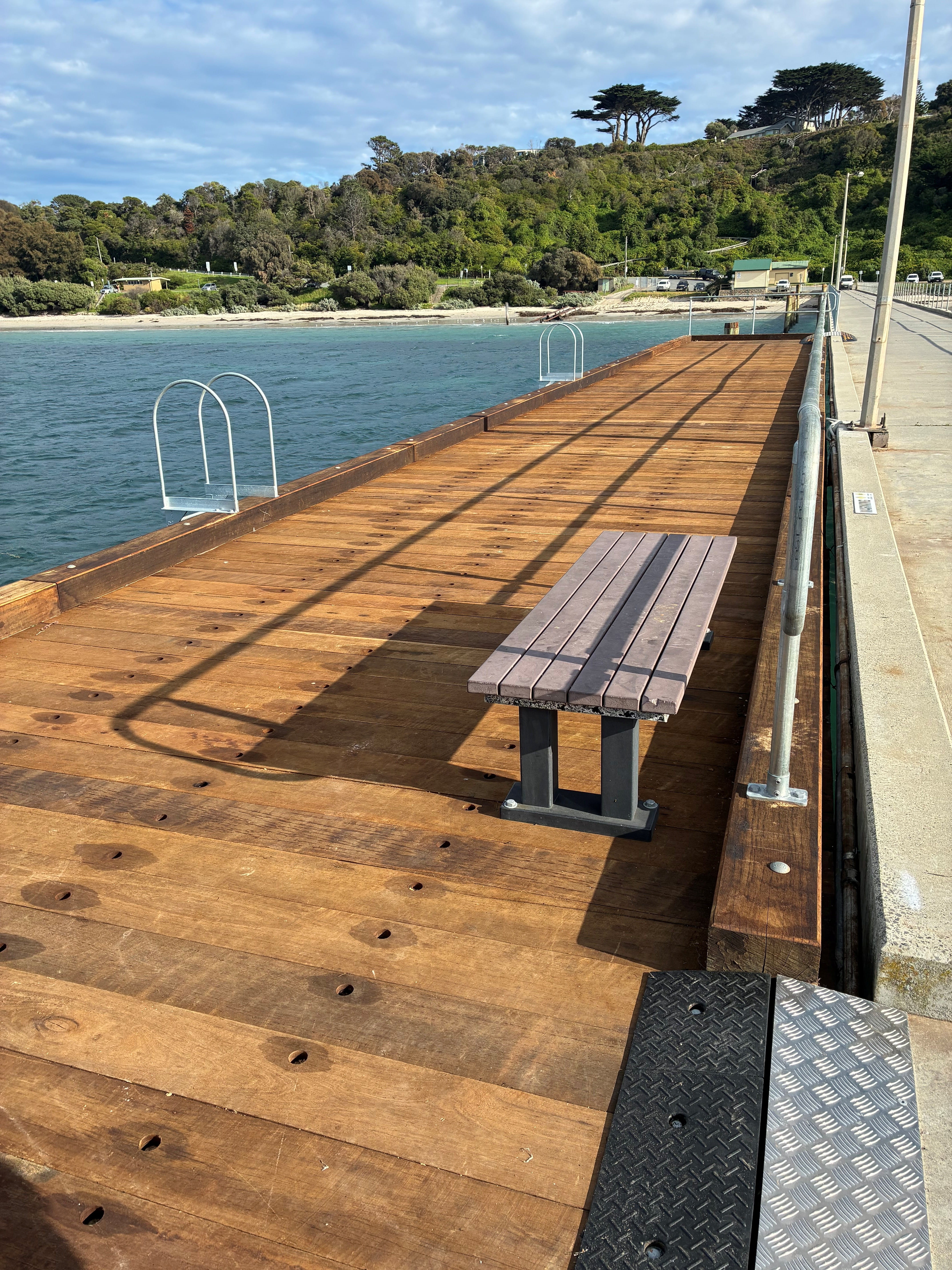 The rebuilt portion of the pier's inner timber section is now open.