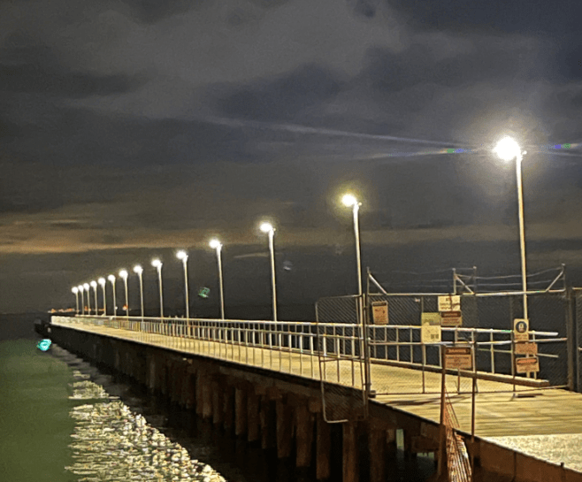 Rye Pier solar lighting