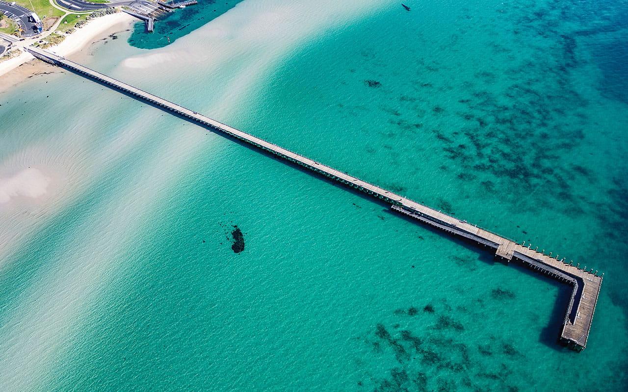 aerial photograph of Rye Pier