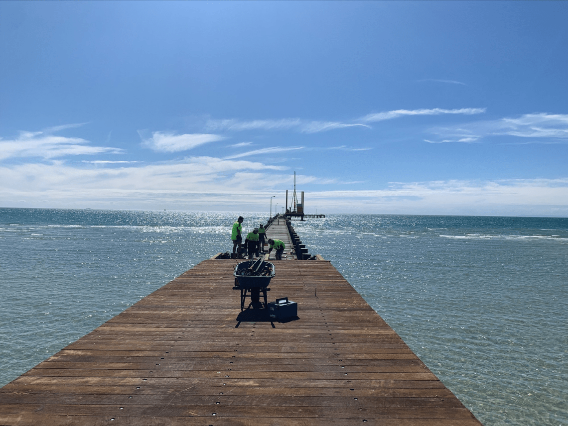 Rye Pier deck being replaced