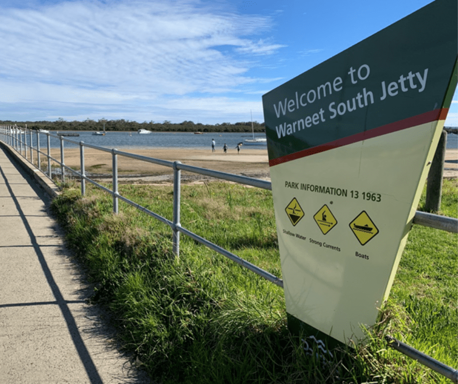 Warneet South Jetty entry sign