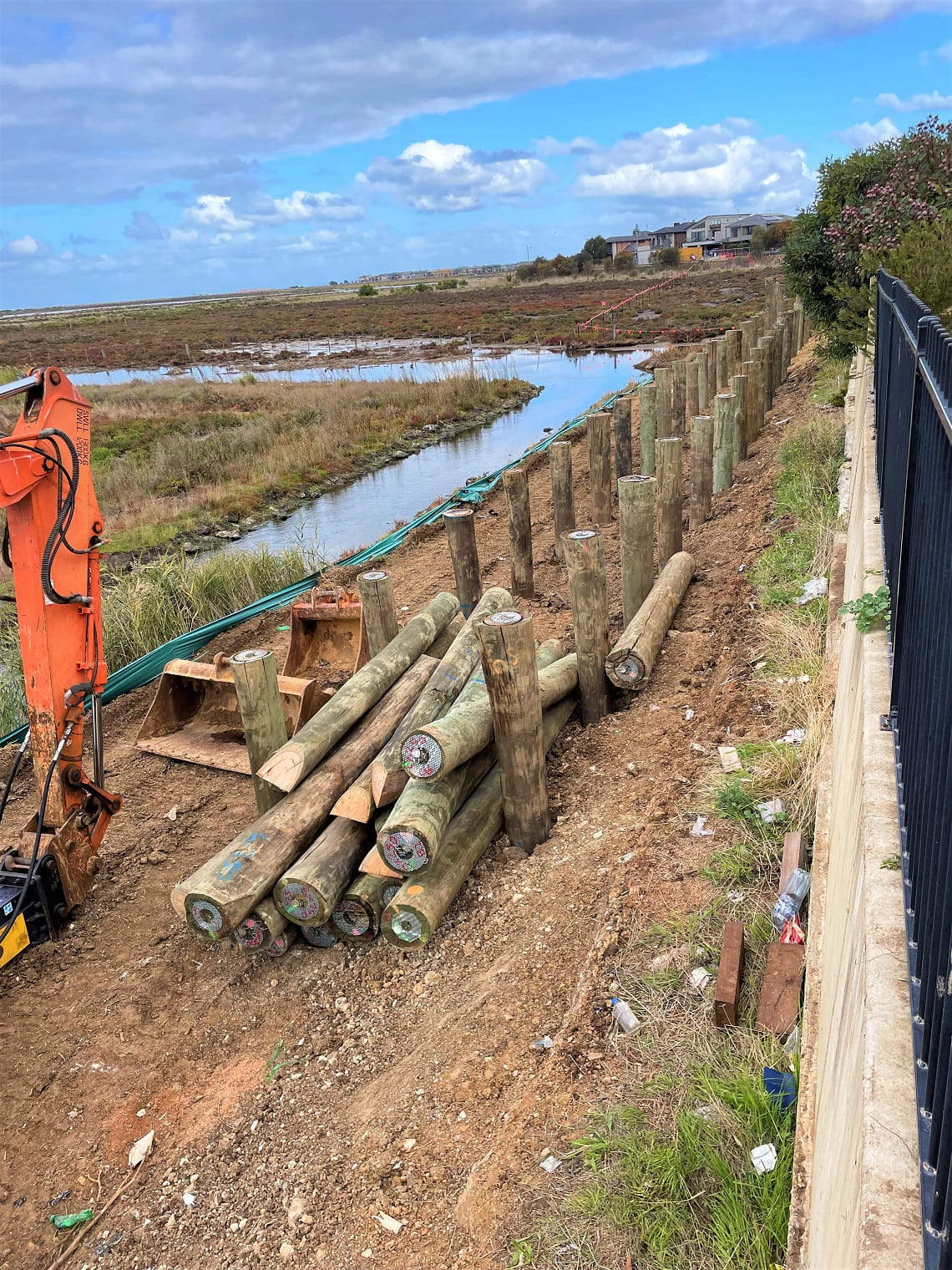 Works to construct the missing link in the Bay Trail have started, with driven piling works underway.