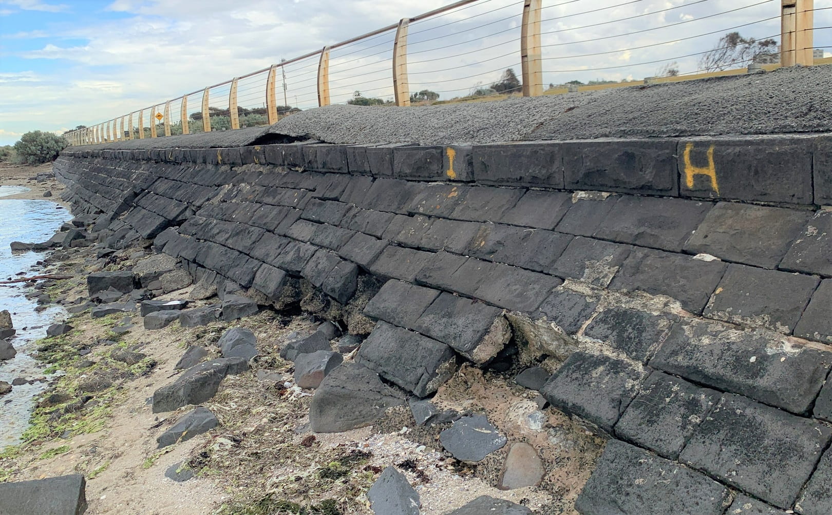 damage to sea wall
