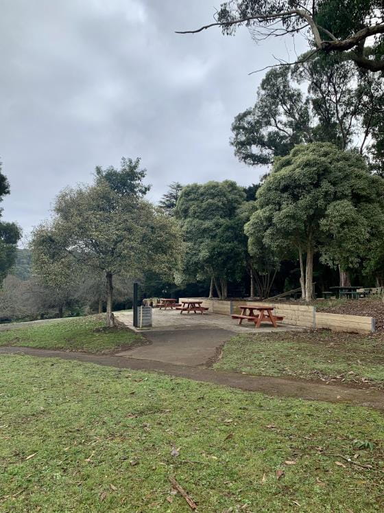 Refurbished picnic tables and landscaping works at Silvan Reservoir Park.