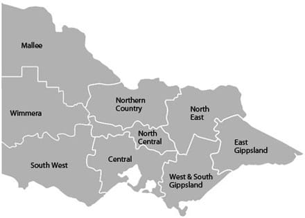 Victorian regional forecast districts map 