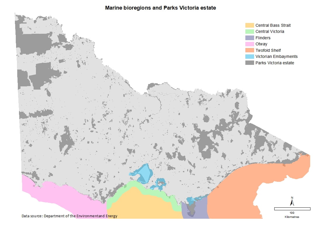 Marine bioregions and Parks Victoria estate