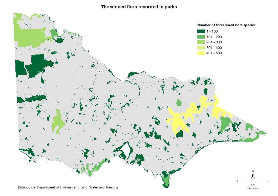 threatened flora recorded in parks