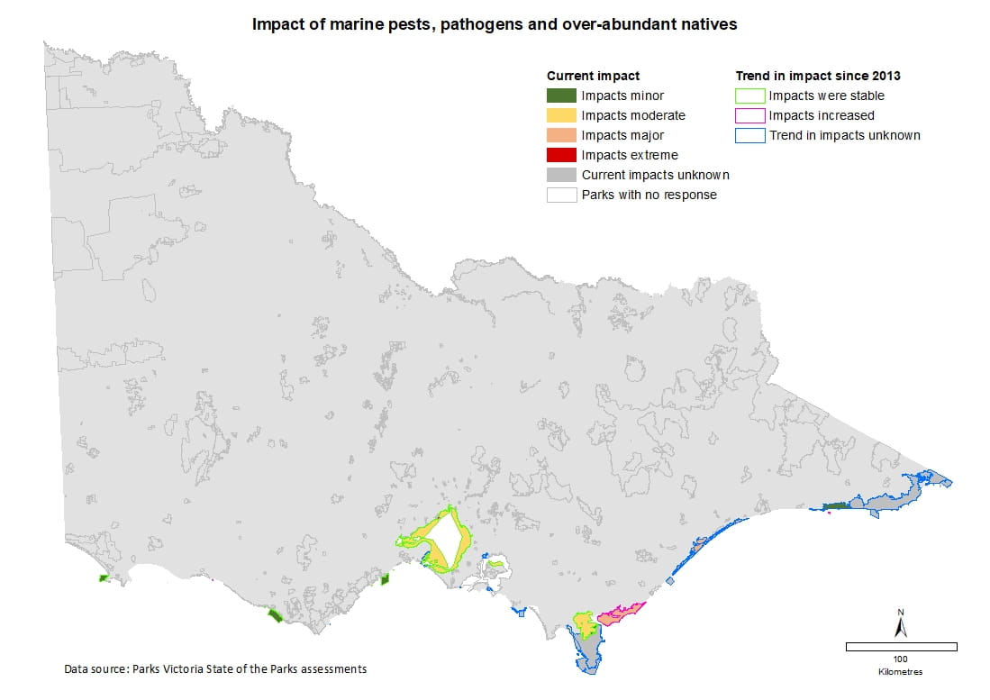 impact of marine pests, pathogens and over abundant natives