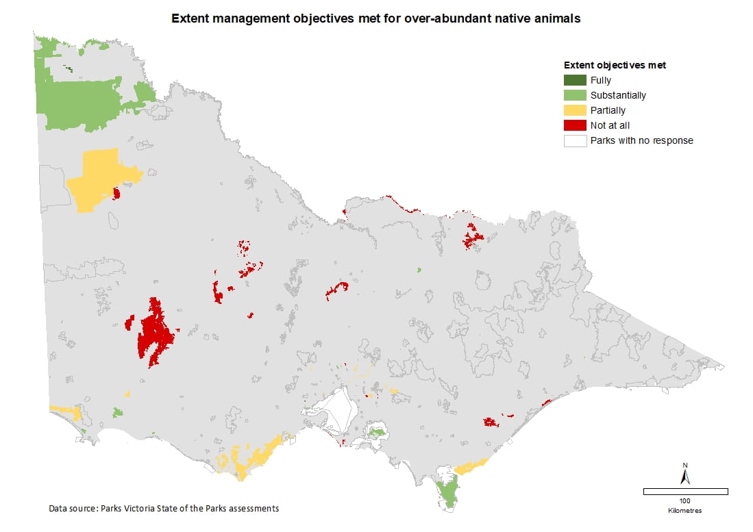 extent management objectives met for over abundant native animals